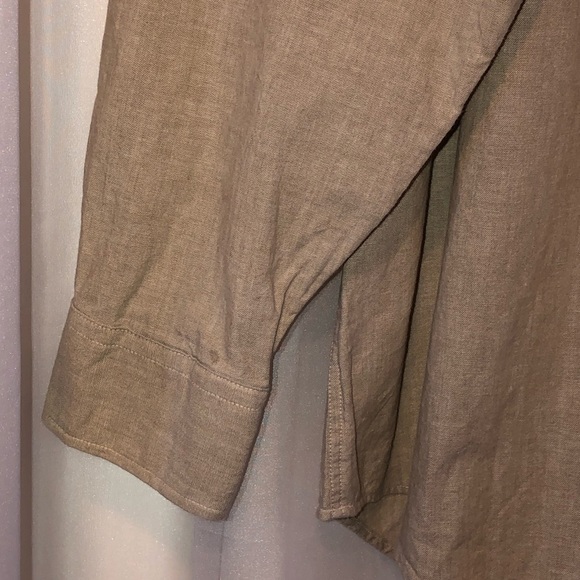 Men’s Clipper Chambray 100% Cotton Button Down Shirt•Tan•Size 16•Casual - Picture 3 of 6